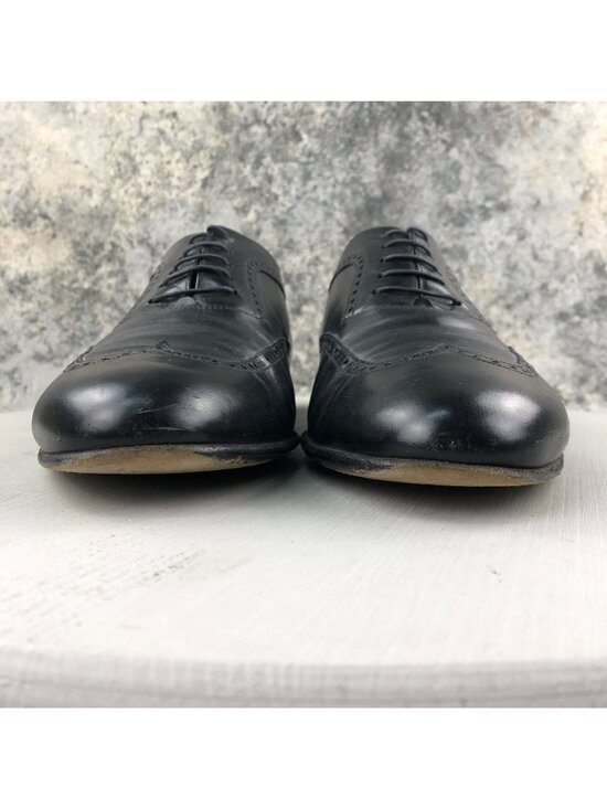 Salvatore Ferragamo Men\'s Size 10EE Black Leather Lace-Up Wingtip Oxfords FAIR main image 7